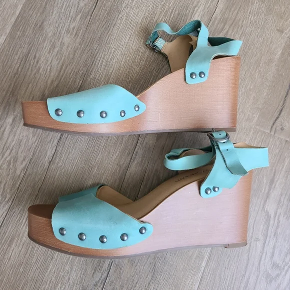 Lucky Brand Wedges Teal size 8 - Picture 6 of 16